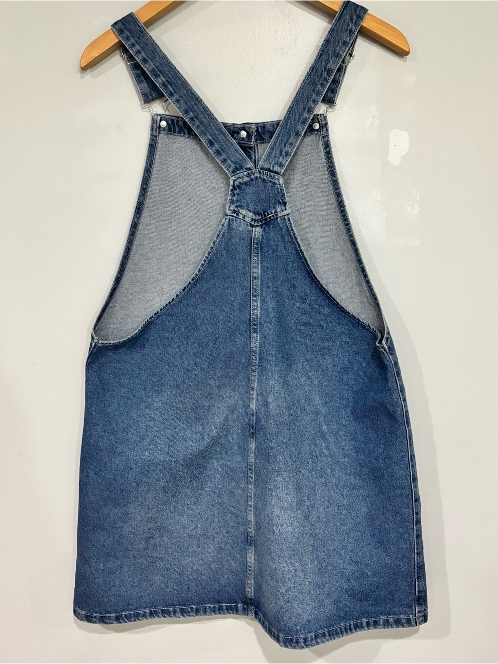 Classic Blue Denim Button-Front Overall Jumper Dress - Picture 5 of 11